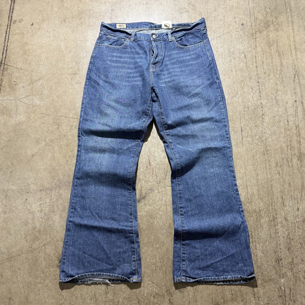 Abercrombie & Fitch Jeans Mens 36x32 Blue Regular Fit Flare Leg Distressed Denim